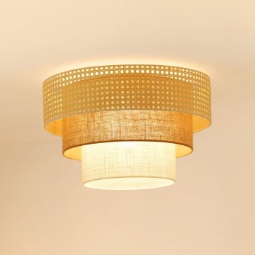 Brilagi - Стельовий світильник CEDAR LUNETA 1xE27/15W/230V діаметр 45 см бежевий/коричневий/кремовий
