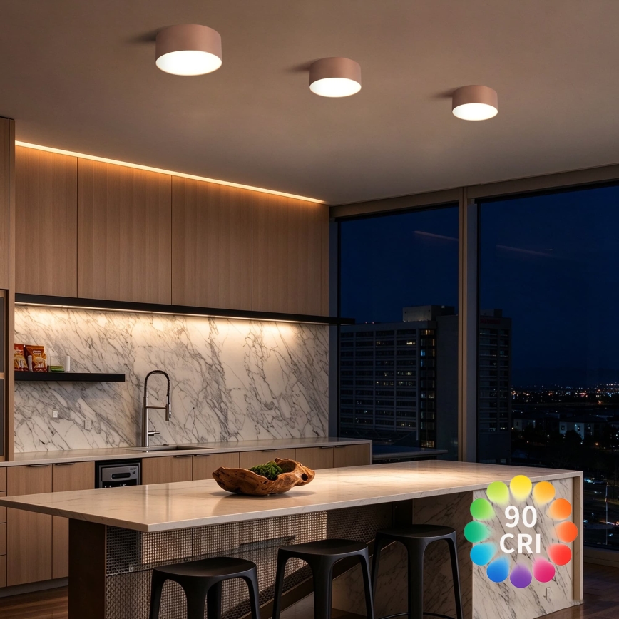 BRILAGI - Стельовий світильник для ванної кімнати FORIS LED/20W/230V, діаметр 15 см, бронзовий, IP44, CRI 90