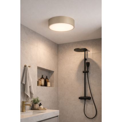 Brilagi - Стельовий світильник для ванної кімнати POOL 2xE27/15W/230V діам. 30 см IP54 бежевий
