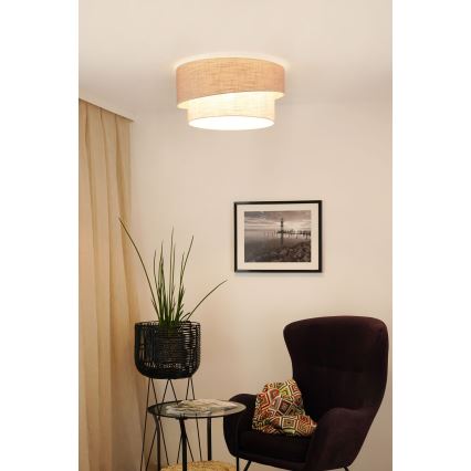 Brilagi - Стельовий світильник DOVER SHINE 1xE27/15W/230V діаметр 50 см сірий/кремовий