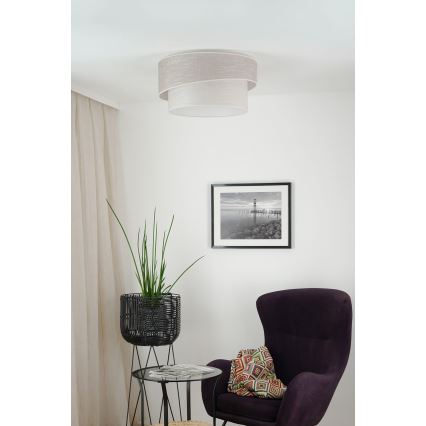 Brilagi - Стельовий світильник DOVER SHINE 1xE27/15W/230V діаметр 50 см сірий/кремовий