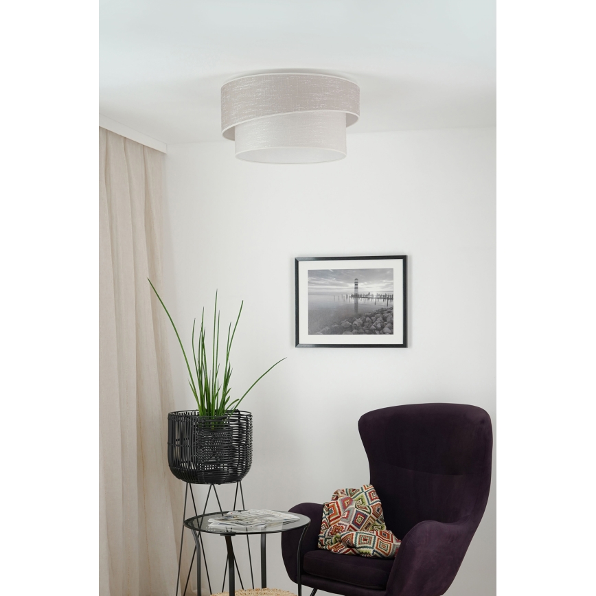 Brilagi - Стельовий світильник DOVER SHINE 1xE27/15W/230V діаметр 50 см сірий/кремовий