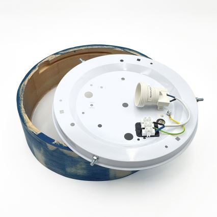 Brilagi - Стельовий світильник PINO 1xE27/15W/230V сосна/синій діам. 27,5 см