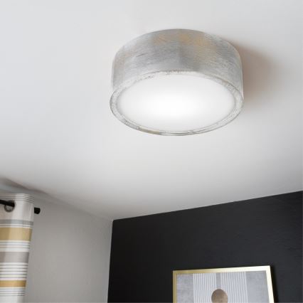 Brilagi - Стельовий світильник PINO 1xE27/15W/230V сосна/сріблястий діам. 27,5 см