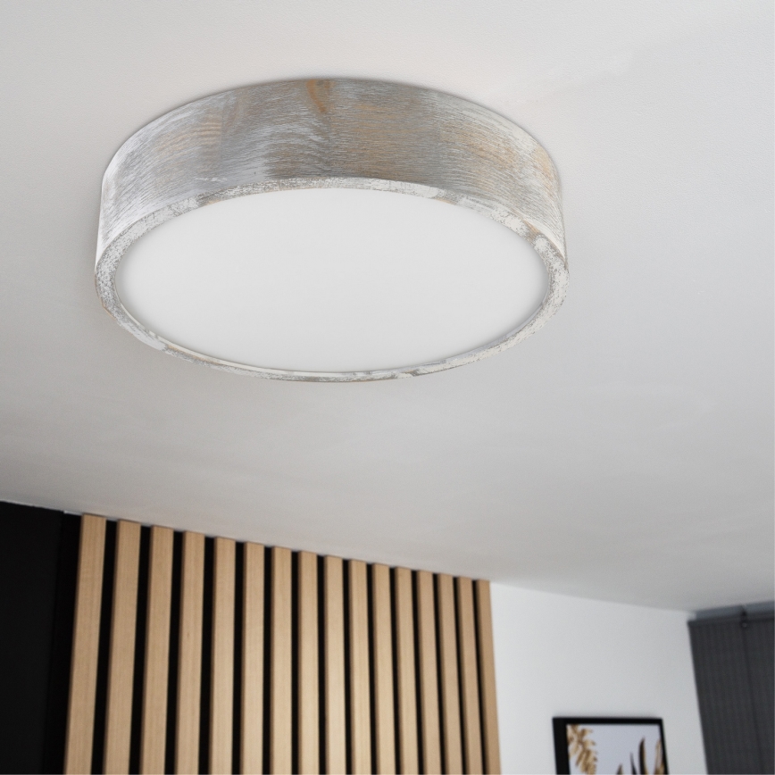 Брілагі - стельовий світильник ПІНО 2xE27/15W/230V сосна/сріблястий, діаметр 37,5 см