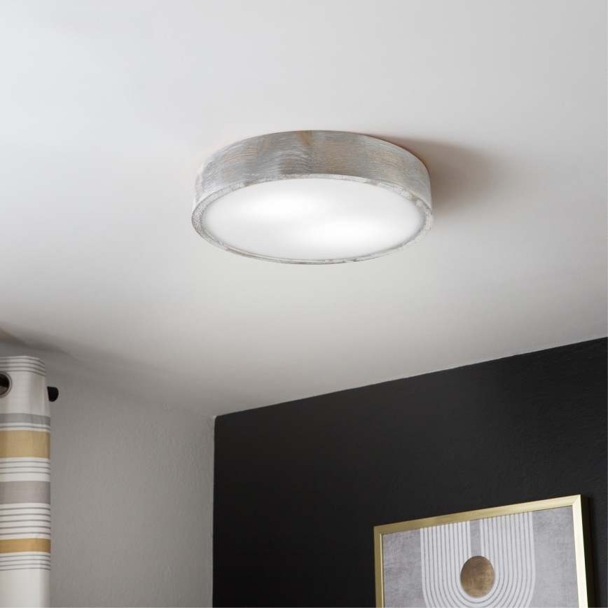 Брілагі - стельовий світильник ПІНО 2xE27/15W/230V сосна/сріблястий, діаметр 37,5 см