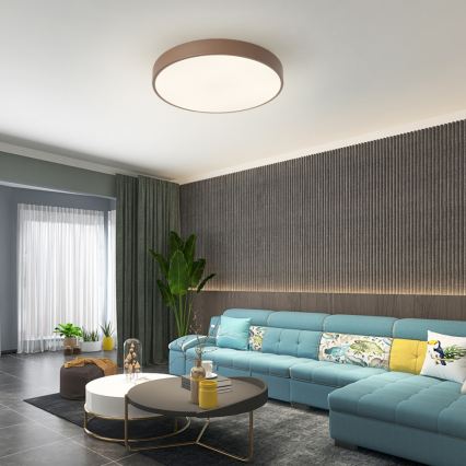 Брілагі - світлодіодний стельовий світильник POOL LED/60W/230V 3000/4000/6000K, діам. 50 см, коричневий