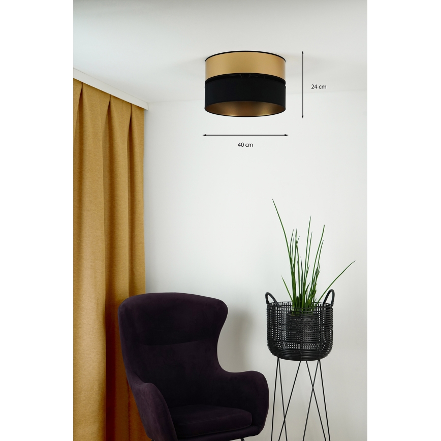 Brilagi - Стельовий світильник ROYAL 1xE27/15W/230V діаметр 40 см чорний/золотий