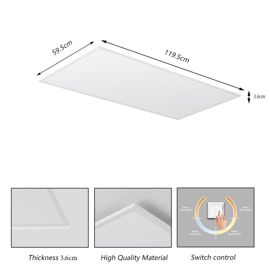 Brilagi - LED стельовий світильник SLIMFRAME LED/80W/230V 120x60 см 3000/4000/6000K білий