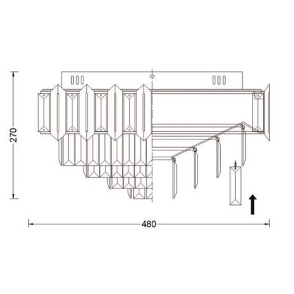 Brilagi - Стельовий світильник SPECTRA 5xE14/40W/230V, діаметр 48 см, золотистий