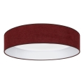 Brilagi - стельовий світильник VELVET SMARTIX LED/24W/230V 3000-6000K, діаметр 45 см, бордовий, зі змінною яскравістю, Wi-Fi Tuya Beacon + пульт дистанційного керування