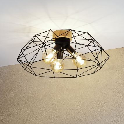 BRILAGI - Стельовий світильник WOODY BASKET 3xE27/60W/230V діаметр 60 см дуб