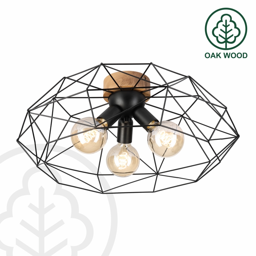 BRILAGI - Стельовий світильник WOODY BASKET 3xE27/60W/230V діаметр 60 см дуб