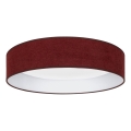Brilagi - Стельовий світильник з регулюванням яскравості VELVET SMARTIX LED/36W/230V 3000-6000K Ø 55 cm бордовий Wi-Fi Tuya Beacon + пульт дистанційного керування