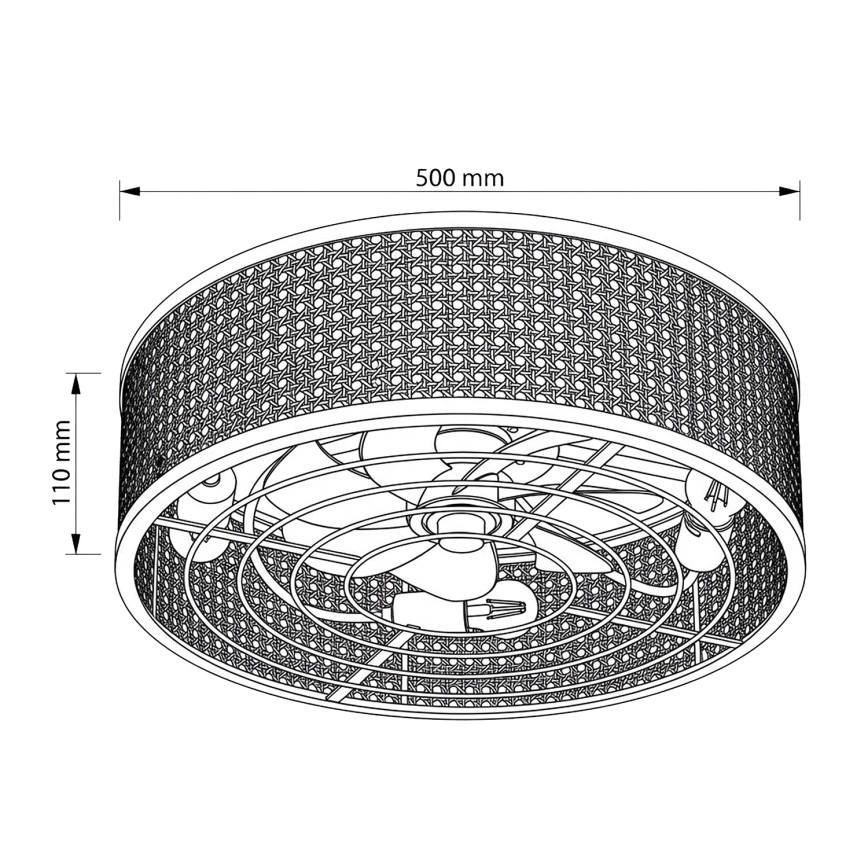 Brilagi - стельовий вентилятор 4xE27/40W/230V, діаметр 50 см, бамбук, зі пультом дистанційного керування