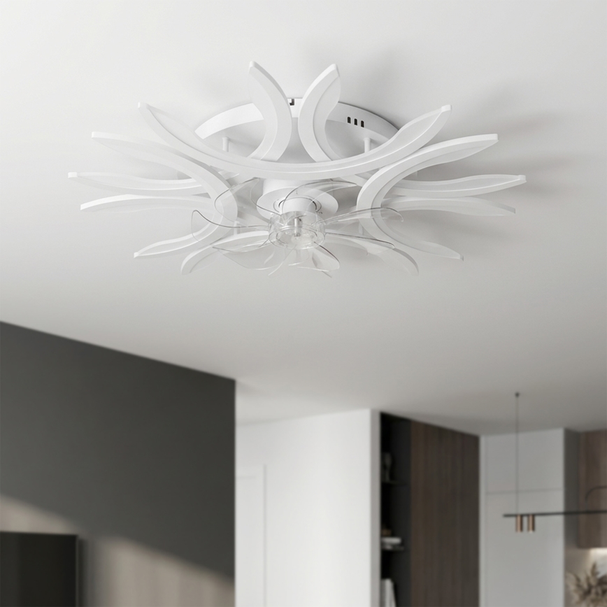 Brilagi - LED стельовий вентилятор з регулюванням яскравості LED/70W/230V 3000–6500K, діаметр 76 см, білий + пульт дистанційного керування