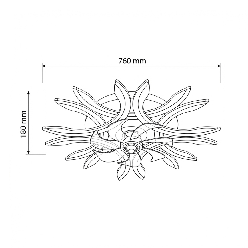 Brilagi - LED стельовий вентилятор з регулюванням яскравості LED/70W/230V 3000–6500K, діаметр 76 см, білий + пульт дистанційного керування