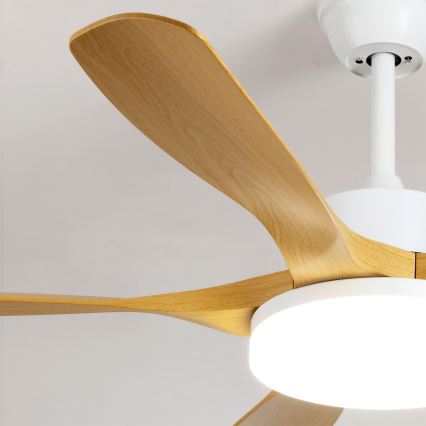 Brilagi - затемнюваний LED стельовий вентилятор LED/34W/230V 132 cm білий/коричневий + пульт дистанційного керування