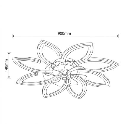 Brilagi - LED стельовий вентилятор з регулюванням яскравості LED/43W/230V діам. 90 cm золотистий + пульт дистанційного керування