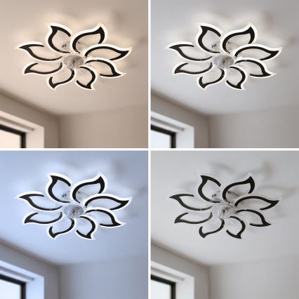 Brilagi - LED стельовий вентилятор з регульованою яскравістю LED/44W/230V діаметр 90 см чорний + пульт дистанційного керування