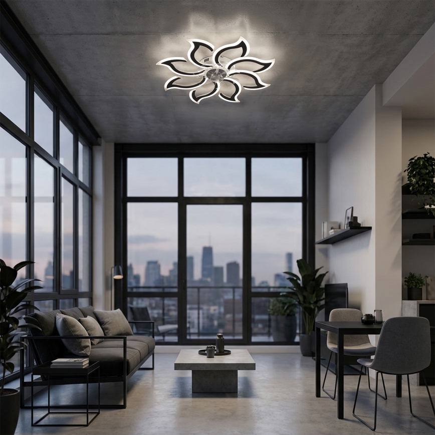 Brilagi - LED стельовий вентилятор з регульованою яскравістю LED/44W/230V діаметр 90 см чорний + пульт дистанційного керування