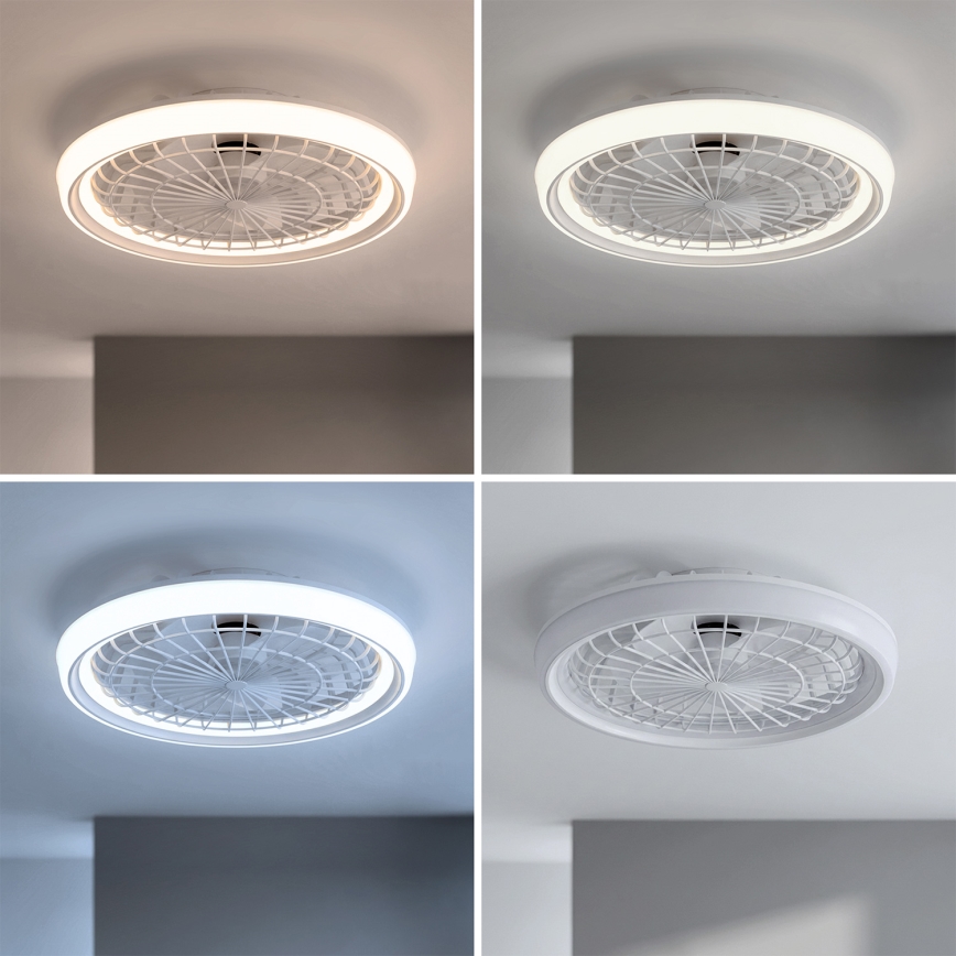 Brilagi - LED стельовий вентилятор з регулюванням яскравості LED/40W/230V 3000-6500K, діаметр 48 см, білий + пульт дистанційного керування
