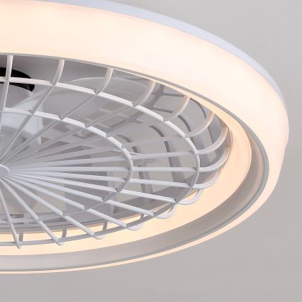 Brilagi - LED стельовий вентилятор з регулюванням яскравості LED/40W/230V 3000-6500K, діаметр 48 см, білий + пульт дистанційного керування