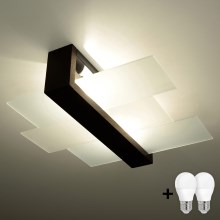 Brilagi -  Стельовий LED світильник HERA 2xE27/7,5W/230V венге