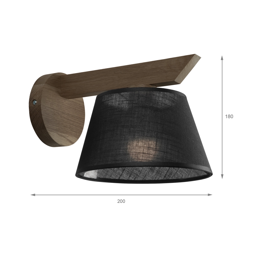 Brilagi - Светильник настенный LED ANTHONY 1xE14/40W/230V дуб орех/черный