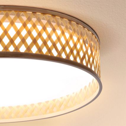 Brilagi - Светодиодный регулируемый потолочный светильник CAMILA LED/48W/230V 3000-6500K бамбук диаметр 40 см + пульт дистанционного управления