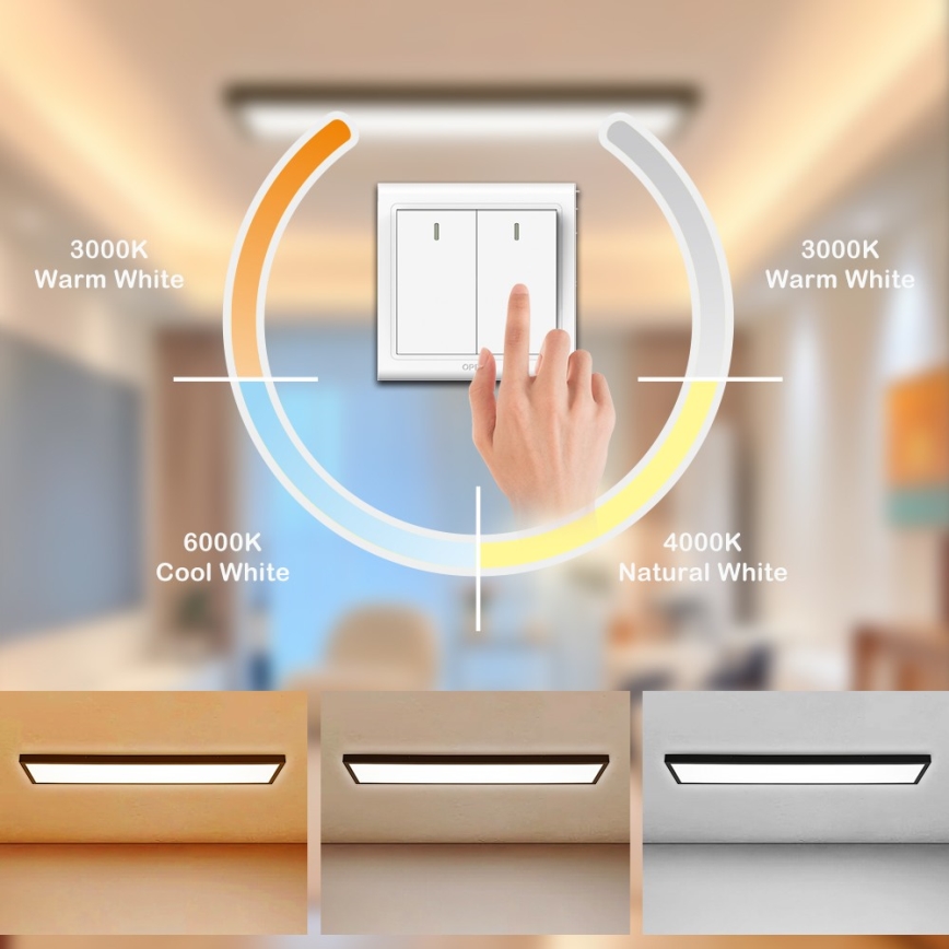 Brilagi - потолочный LED-светильник для ванной FRAME LED/50W/230V 120x30 cm 3000/4000/6000K IP44 черный
