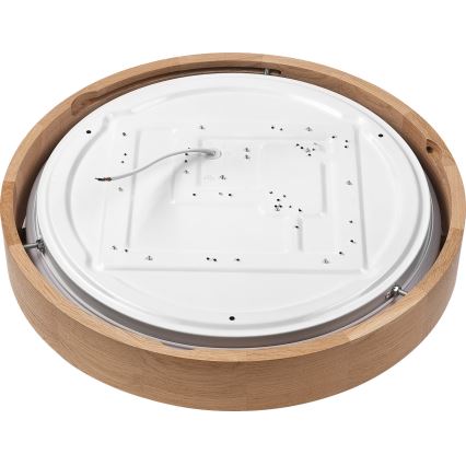 Brilagi - Светодиодный регулируемый потолочный светильник MANAROLA SMART LED/24W/230V 2700-6500K дуб, диаметр 41 см, Wi-Fi + пульт дистанционного управления Tuya