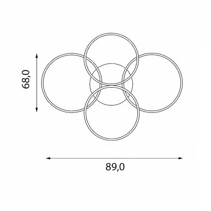 Brilagi - Светодиодный регулируемый потолочный светильник ORBITS LED/52W/230V 3000-6000K + дистанционное управление