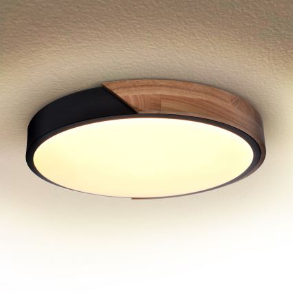 Brilagi - Светодиодный регулируемый потолочный светильник PILANA LED/48W/230V 3000-6500K дуб, диаметр 40 см + пульт дистанционного управления