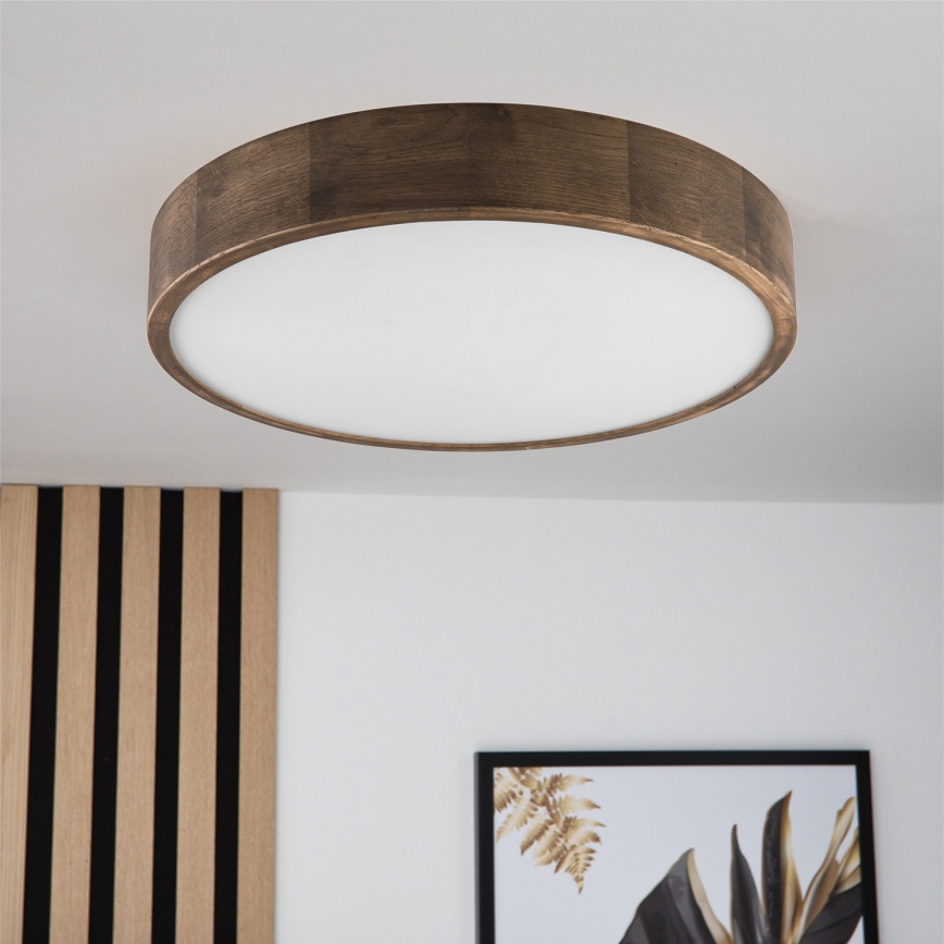 Brilagi - Светодиодный потолочный светильник CARVALHO 3xE27/60W/230V дуб орех, диаметр 47 см