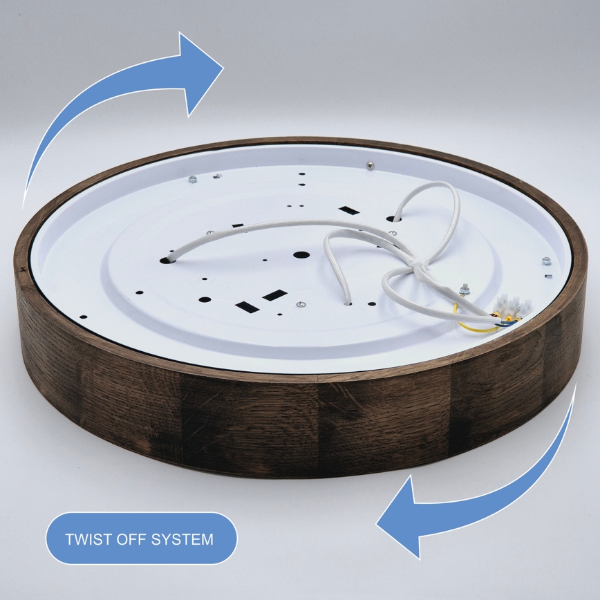 Brilagi - Светодиодный потолочный светильник CARVALHO 3xE27/60W/230V дуб орех, диаметр 47 см