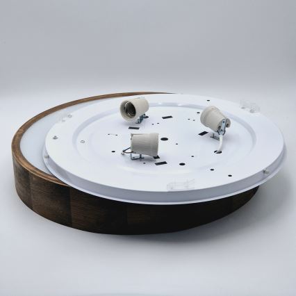 Brilagi - Светодиодный потолочный светильник CARVALHO 3xE27/60W/230V дуб орех, диаметр 47 см