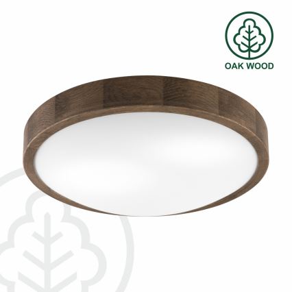 Brilagi - Светодиодный потолочный светильник CARVALHO SLIM 2xE27/60W/230V дуб орех, диаметр 37 см