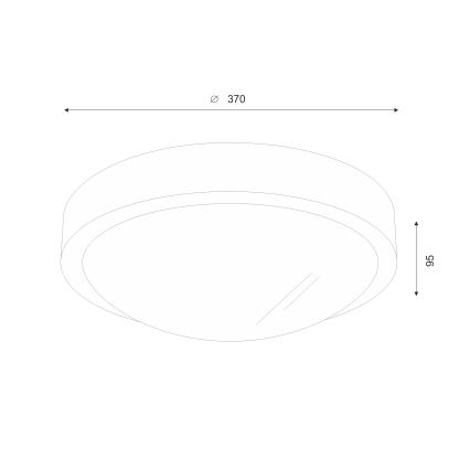 Brilagi - Светодиодный потолочный светильник CARVALHO SLIM 2xE27/60W/230V дуб орех, диаметр 37 см
