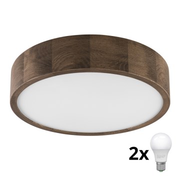 Brilagi - Светильник потолочный LED CARVALHO 2xE27/60W/230V дуб орех пр. 37 см