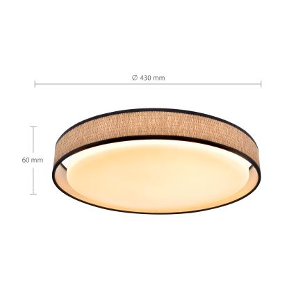 Brilagi - Светодиодный регулируемый потолочный светильник PILAR LED/48W/230V 3000-6500K диаметр 43 см + пульт дистанционного управления