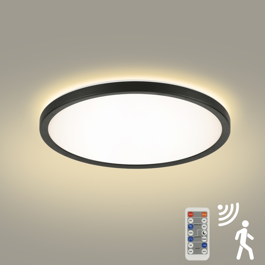 Brilagi - Светильник с LED-лампой с регулируемой яркостью, датчиком движения и сумеречным датчиком ULTRA SLIM LED/24W/230V диаметр 42 см + пульт дистанционного управления