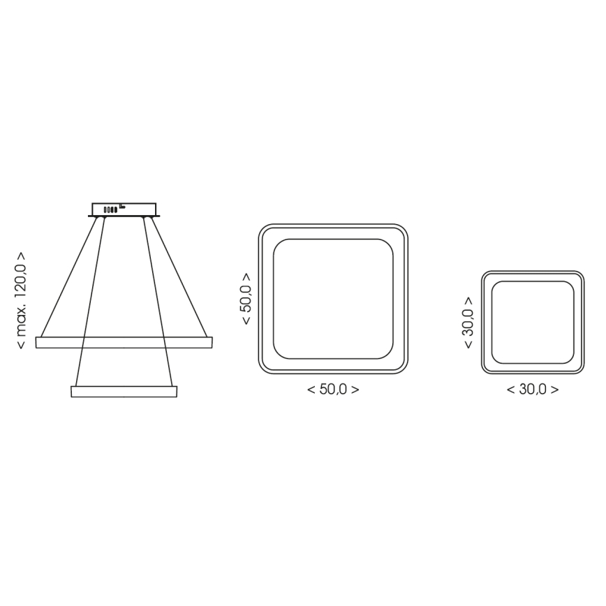 BRILAGI - Диммируемая светодиодная люстра на тросе FALCON SLIM LED/78W/230V 3000-6500K 50x50 cm бежевого цвета + пульт дистанционного управления