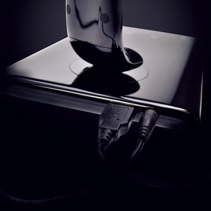 Brilagi - Светодиодная диммируемая настольная лампа с USB LED/12W/230V черная