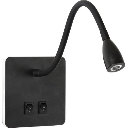 Brilagi - Светодиодная гибкая настенная лампа MAYA Double LED/4W/230V + LED/3W черный