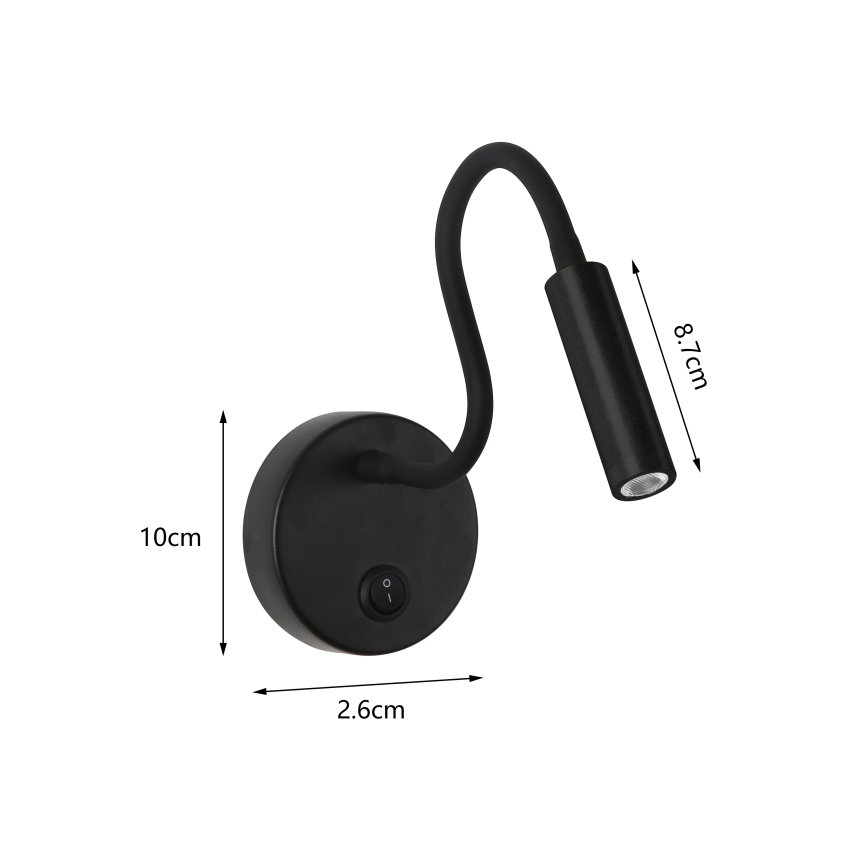 Brilagi - Светодиодная гибкая настенная лампа MAYA LED/3W/230V 4000K черный