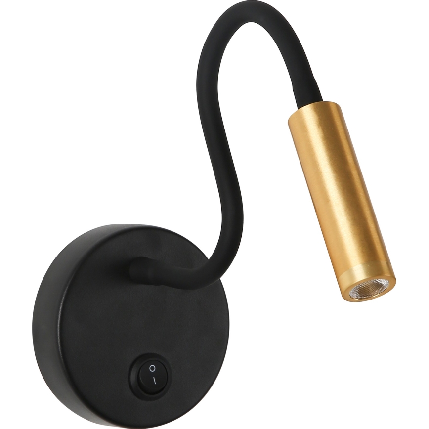 Brilagi - Светодиодная гибкая настенная лампа MAYA LED/3W/230V 4000K черный/золотистый