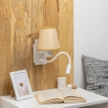 Brilagi - Светодиодная гибкая настенная лампа NUBILA 1xE27/25W/230V + LED/3W белый/светло-коричневый
