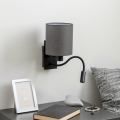 Brilagi - Светодиодная гибкая настенная лампа NUBILA 1xE27/25W/230V + LED/3W черный/антрацит