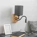 Brilagi - Светодиодная гибкая настенная лампа NUBILA WOOD 1xE27/25W/230V + LED/3W дуб/антрацит